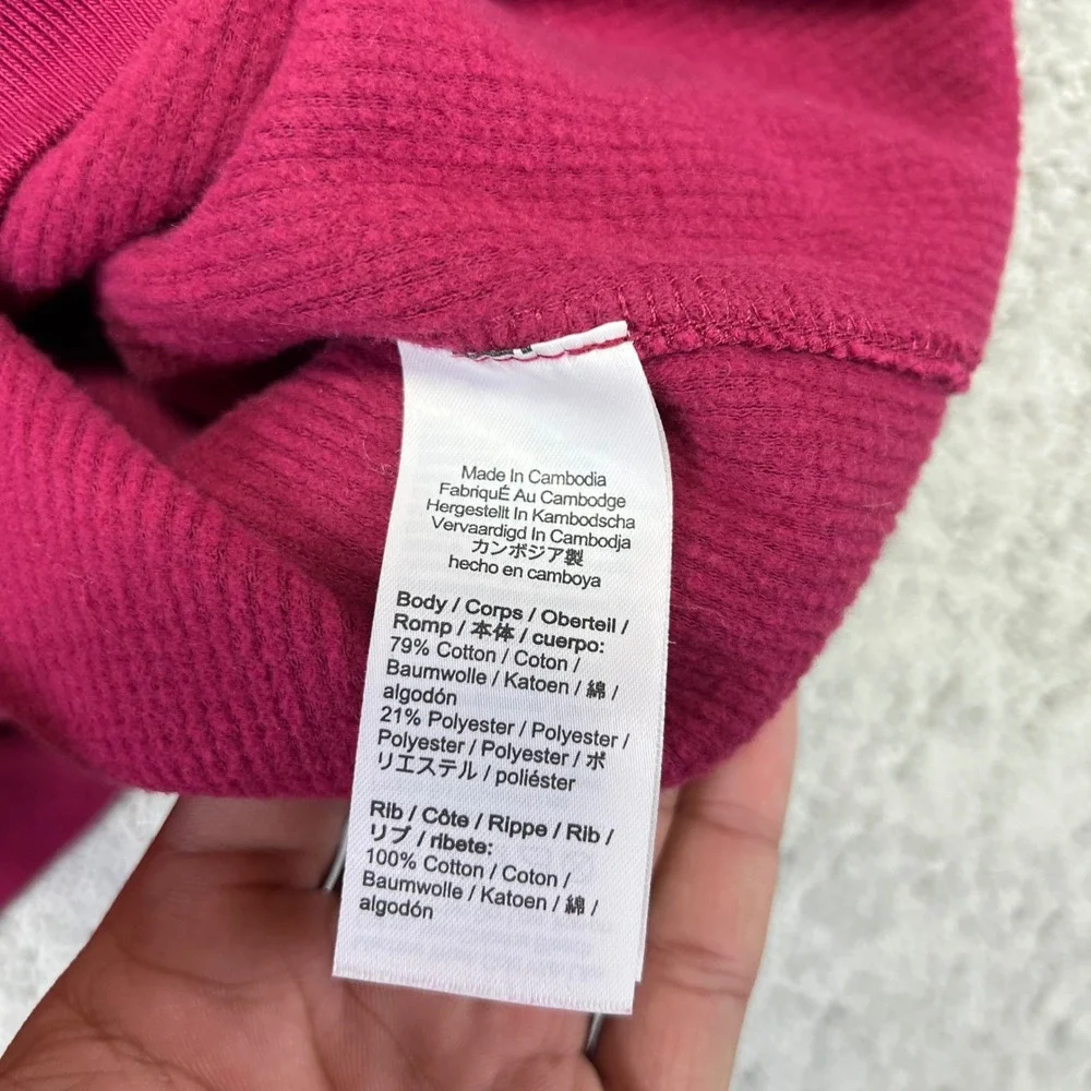 J.Crew Sweater Mens Large Pink Brushed Waffle Knit 1/4 Zip Pullover Oarsman Golf
